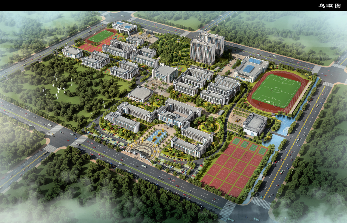 灵山县教育新区建设项目鸟瞰图